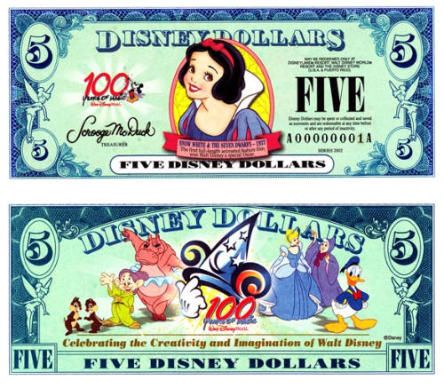 2002 $5 Disney Dollar