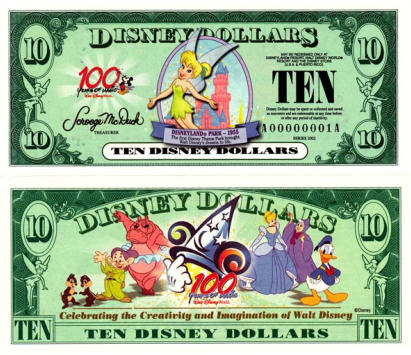2002 $10 Disney Dollar