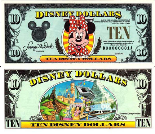 1993 $10 Disney Dollar