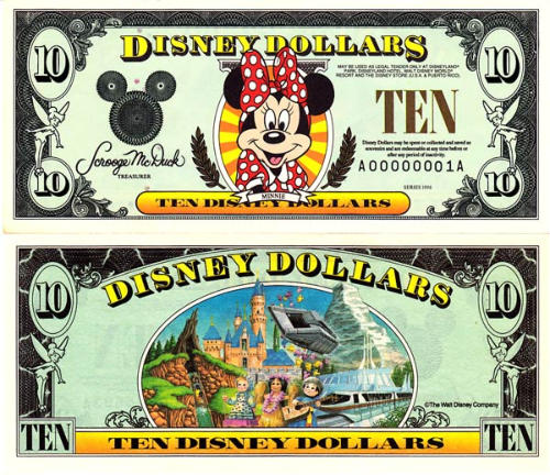 1996 $10 Disney Dollar