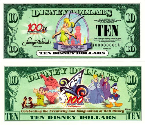 2002 $10 Disney Dollar