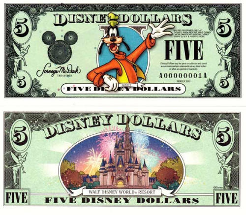 2003 $5 Disney Dollar