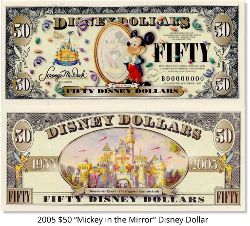 2005 $50 Special Edition Disney Dollar