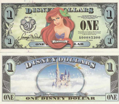 2007 $1 "Ariel" Disney Dollar