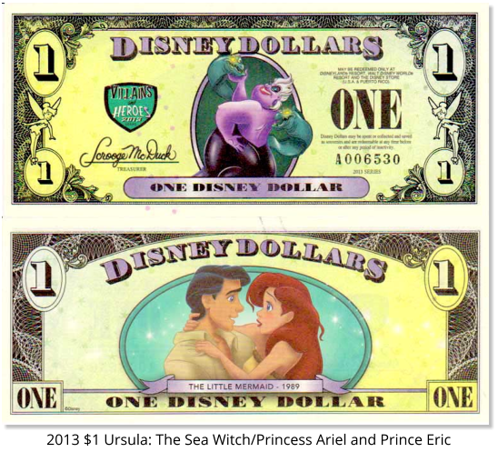 2013 $1 Ursula: The Sea Witch/Princess Ariel and Prince Eric