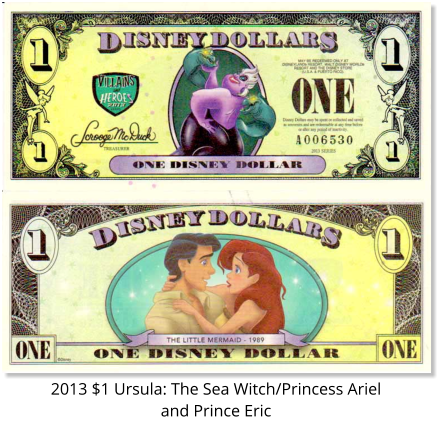 2013 $1 Ursula: The Sea Witch/Princess Ariel and Prince Eric