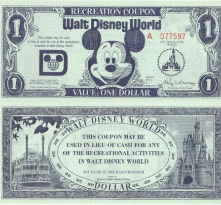 Walt Disney - One Dollar Bill