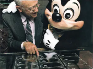 Mickey and and friend Louis Baldino, VP and Superintendent of Engraving at U.S. Banknote Corporation of Chicago