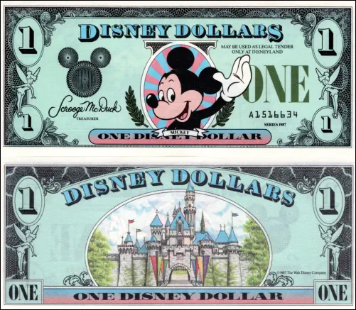 1987 $1 Disney Dollar Series "A"