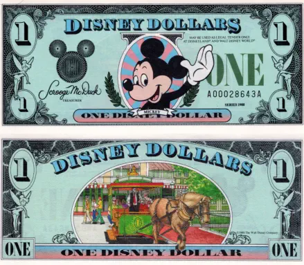1988 $1 Disney Dollar Series "A"