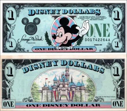 1989 $1 Disney Dollar Series "D"