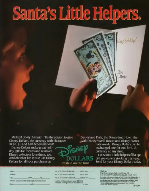 Advertisement from Disney NEWS Magazine FALL 1990