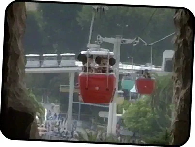 Minnie and Mickey on Skyline at Disneyland in 1994 - Dry Brush