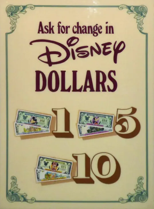 1998 Disney Dollar in-store display ad