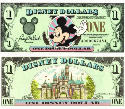 1998 $1 Disney Dollar Series "A"