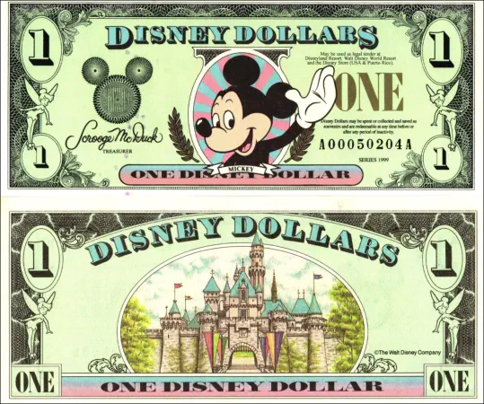 1999 $1 Disney Dollar Series "A"