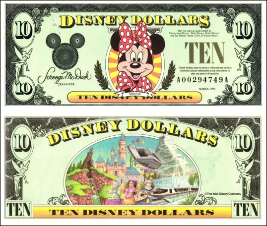 1999 $10 Disney Dollar Series "A”