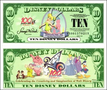2002 $10 Disney Dollar Series "A”