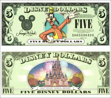 2003 $5 Disney Dollar Series "A" 