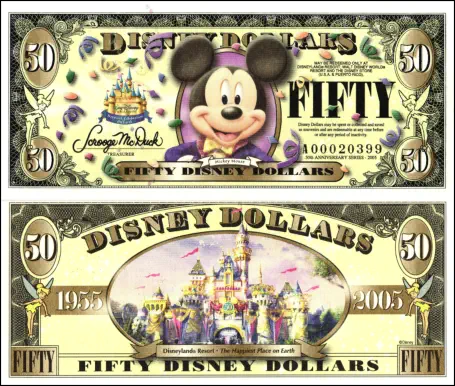 2005 $50 Disney Dollar Series "A”