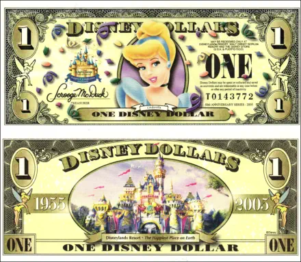 "2006" $1 Disney Dollar Series "T"