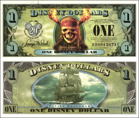 2007 $1 Disney Dollar Series”E" - “Dead Man’s Chest”