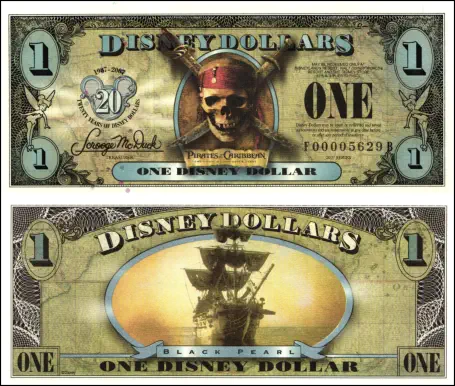 2007 $1 Disney Dollar Series”F” - Curse of the Black Pearl