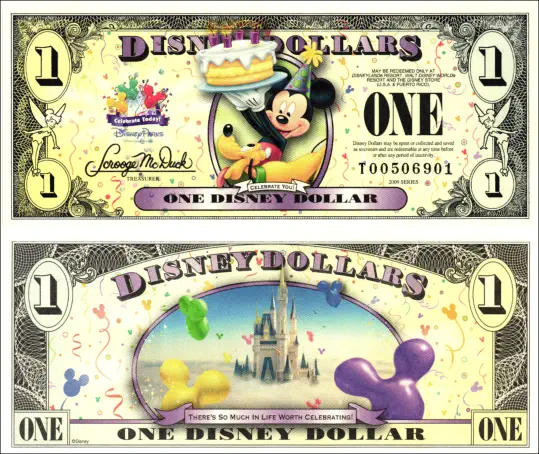 2009 $1 Disney Dollar Series “T”