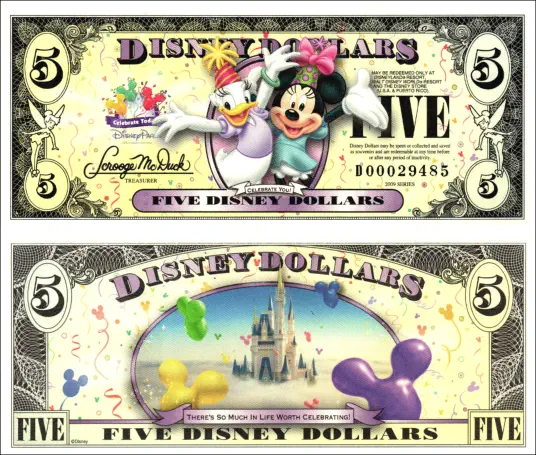 2009 $5 Disney Dollar Series “T”