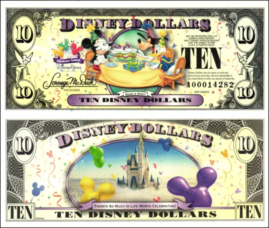 2009 $10 Disney Dollar Series “T”
