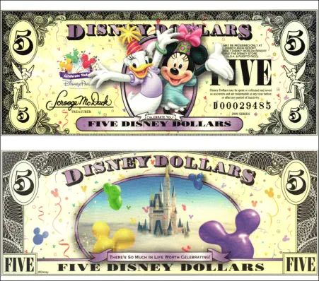 2009 $5 Disney Dollar Series “T”