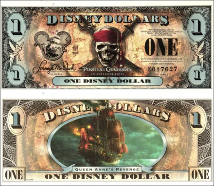 2011 $1 Disney Dollar Series “E”