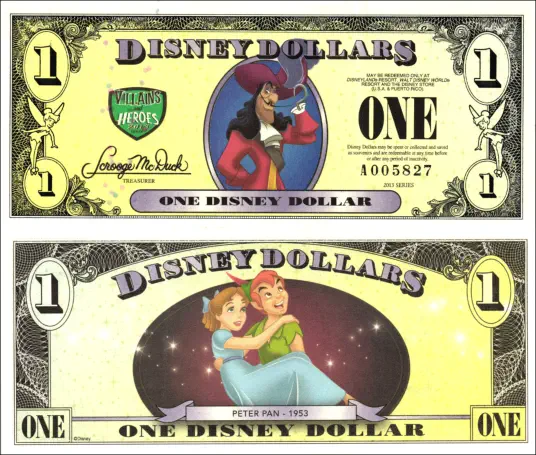 2013 $1 Captain Hook/Peter Pan and Wendy