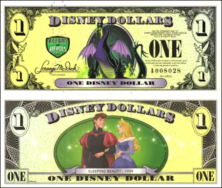 2013 $1 Maleficent as the Dragon/Princess Aurora and Prince Phillip