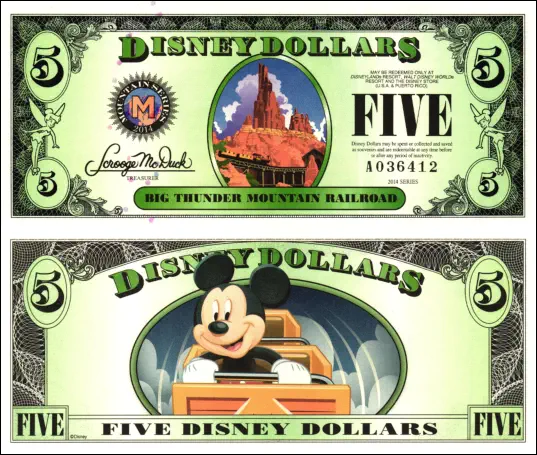 2014 $5 Disney Dollar Series “A”