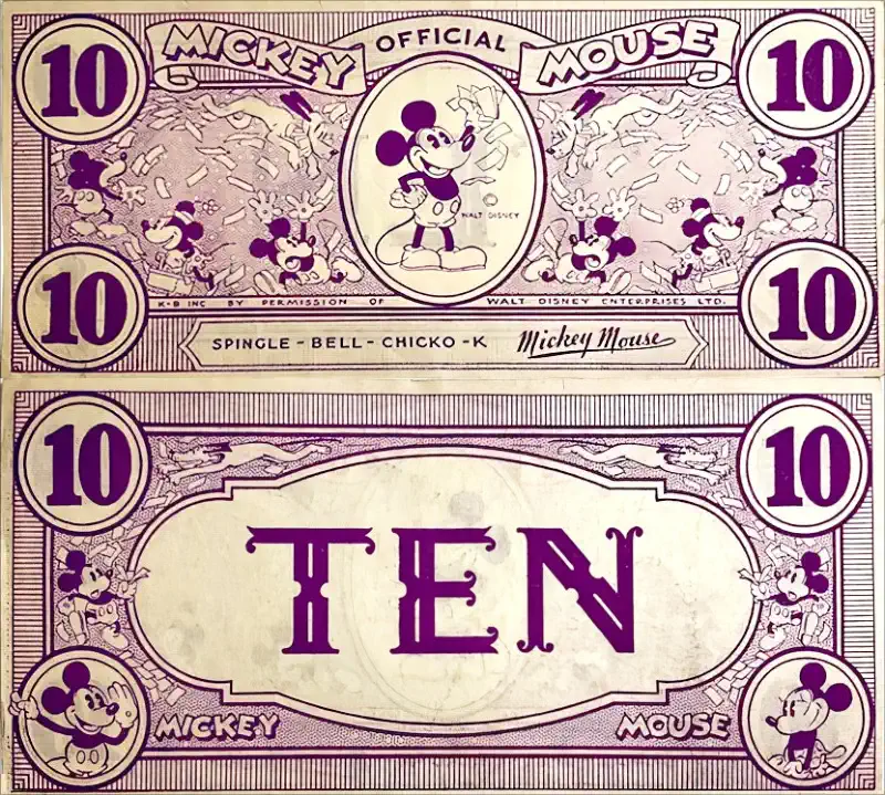 1933 Mickey Mouse Cones 10 cent “coupon” purple