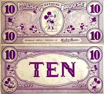 1933 Mickey Mouse Cones 10 cent “coupon” purple
