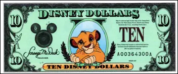 1997 $10 Disney Dollar