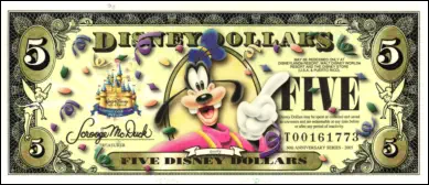 2006 $5 Disney Dollar