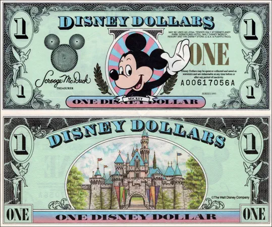 1995 $1 Disney Dollar Series "A"