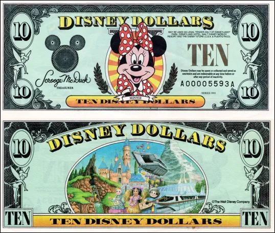1995 $10 Disney Dollar Series "A”