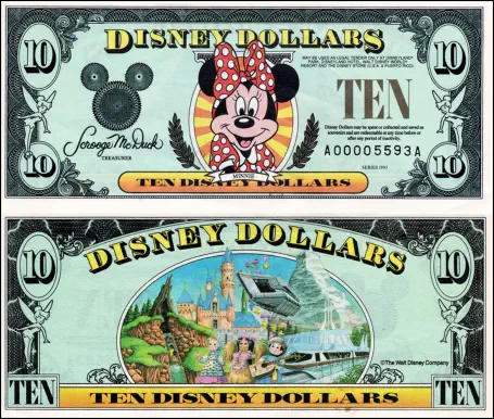 1995 $10 Disney Dollar Series "A”