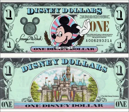 1996 $1 Disney Dollar Series "A"
