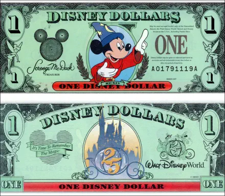 1997 $1 Disney Dollar Series "A"