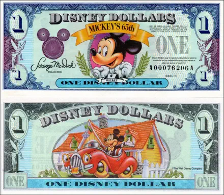 1993 $1 Disney Dollar Series "A"