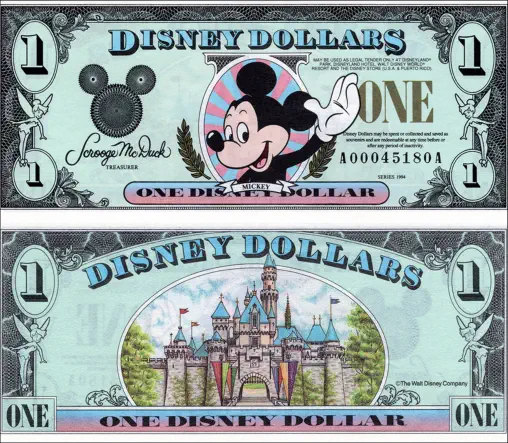 1994 $1 Disney Dollar Series "A"
