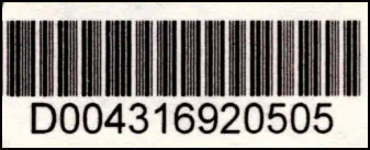 Sample of barcode on select Disney Dollars