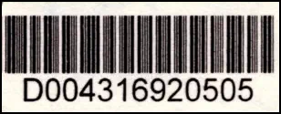 Sample of barcode on select Disney Dollars