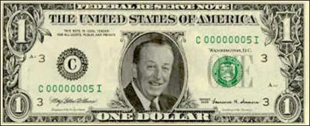 Walt Disney Dollar Bill - Celebrity Note