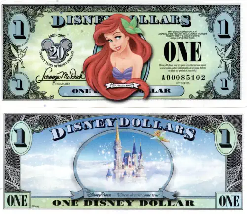 2007 $1 Disney Dollar "Little Mermaid"